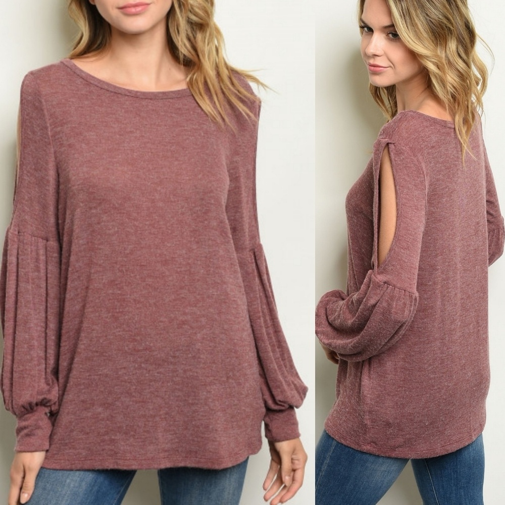 Softest Love Mauve Brushed Sweater - Picture 3 of 3